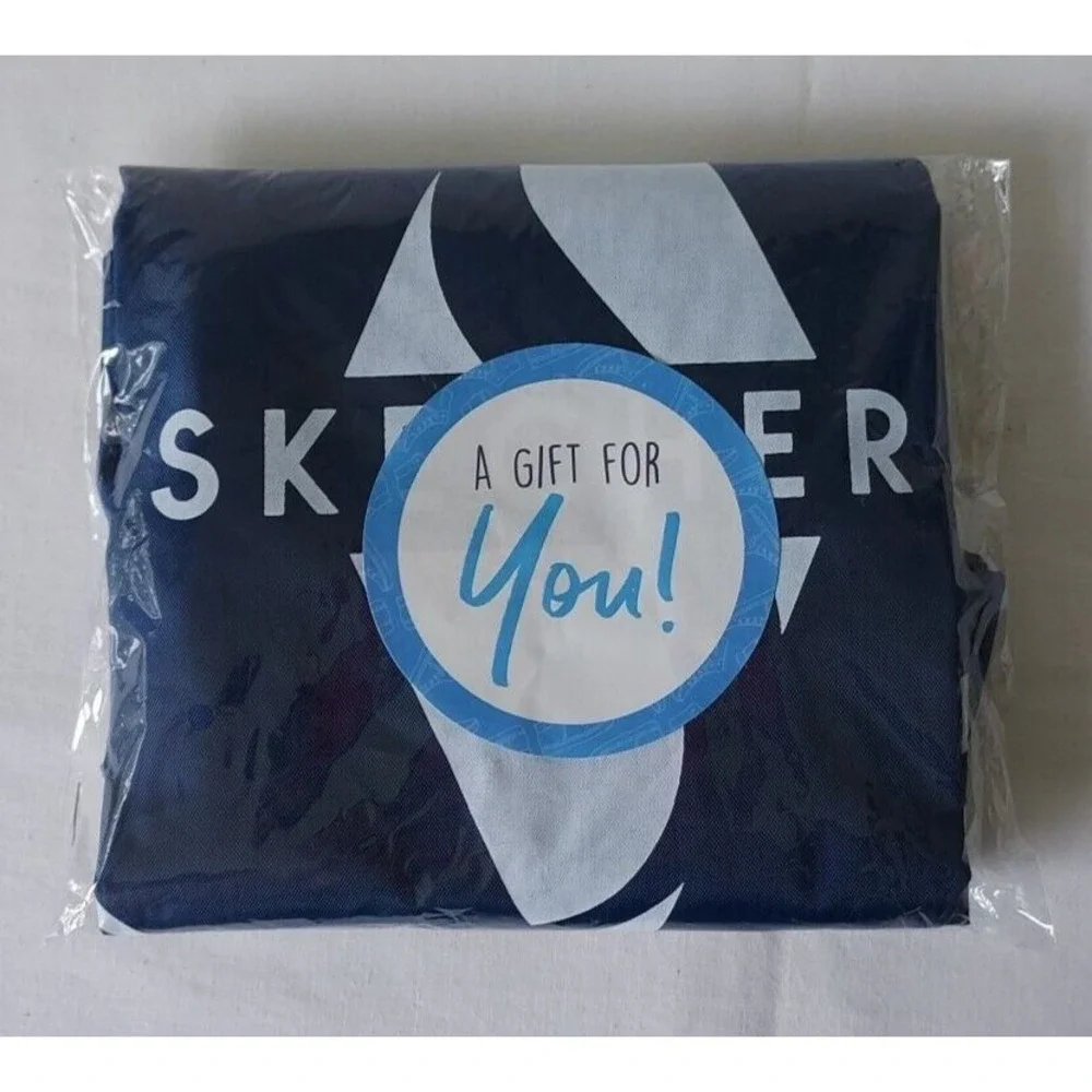 Skechers Navy Blue Logo Drawstring Cinch Backpack Gym Bag Pouch Shopper OS